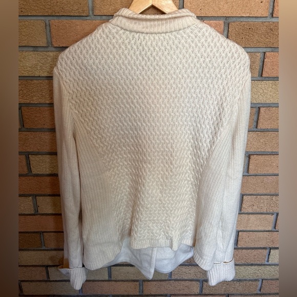 St. John Sport Wool Cashmere Silk Blend Knit Buttoned Sweater Jacket Size Large - Picture 6 of 7